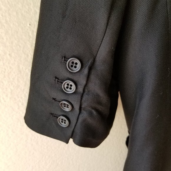 Elizabeth and James Black Ruched 3/4 Sleeve Blazer - Picture 5 of 8